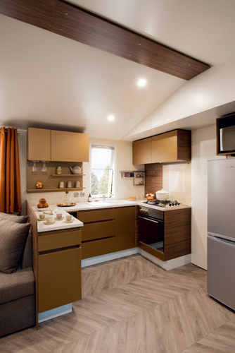 Mobil home cuisine en U