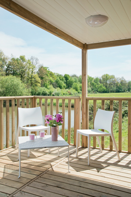 Terrasse intégrée couverte mobil-home